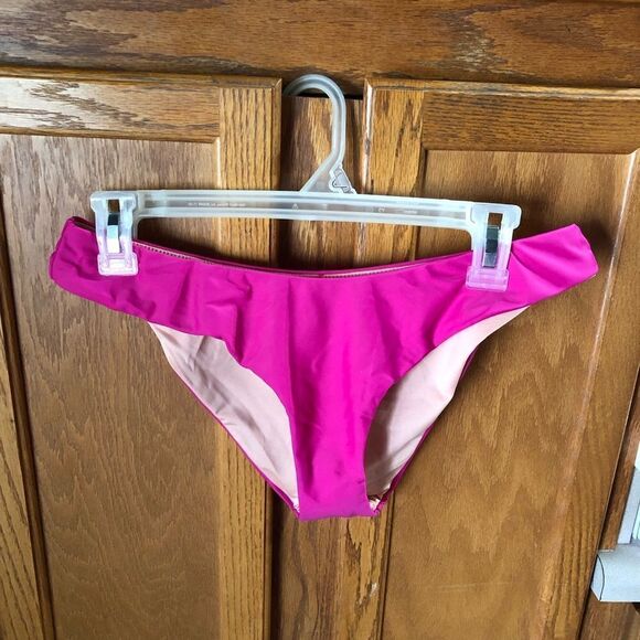 NWT J Crew Resortwear Curved waist cheeky Bikini Bottom Pink Fuchsia… - Picture 6 of 10
